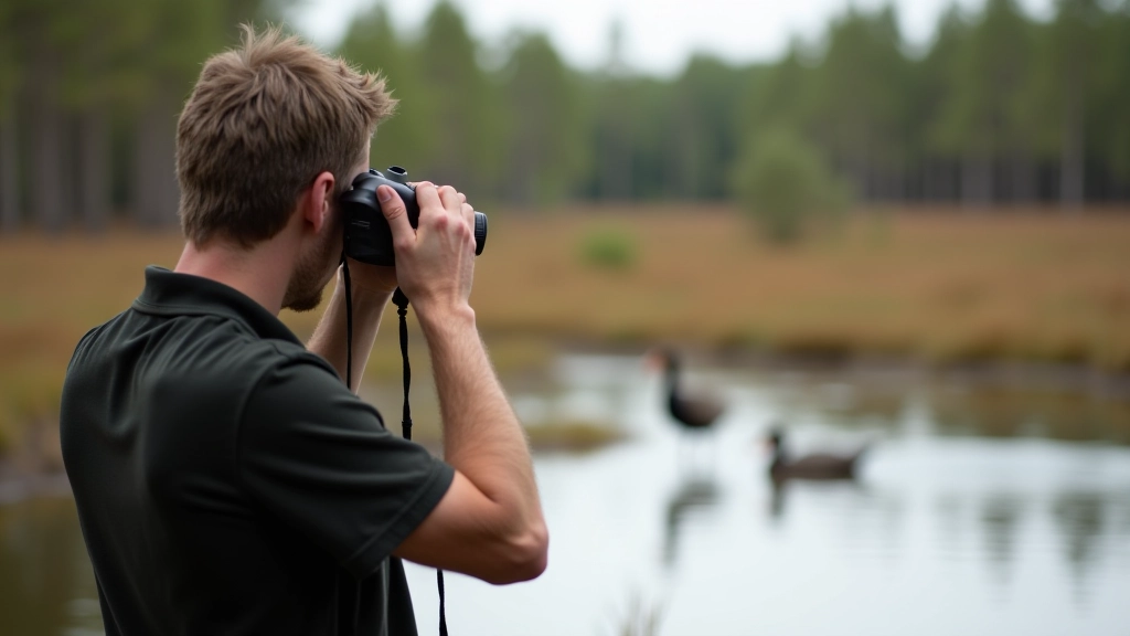 Wildlife spotting in bog